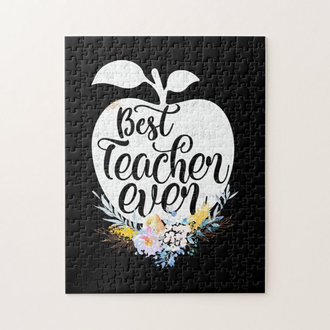 Geschenke Lehrer | Beste Blume Lehrer je Puzzle (Vertikal)
