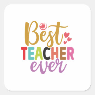 Geschenke Lehrer Bester Lehrer je Quadratischer Aufkleber