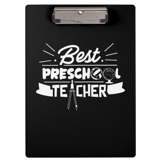 Geschenke Lehrer | Bester Preschool-Lehrer Klemmbrett (Vorderseite)