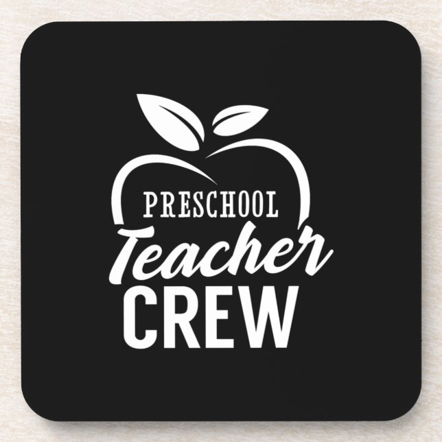 Geschenke Lehrer | Crew für Lehrkräfte im Vorschul Getränkeuntersetzer (Vorderseite)