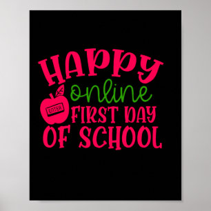 Geschenke Lehrer   Happy Online erster Schultag Poster