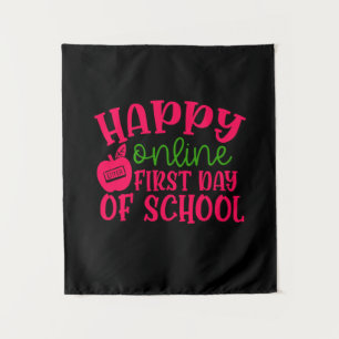 Geschenke Lehrer Happy Online erster Schultag Wandteppich
