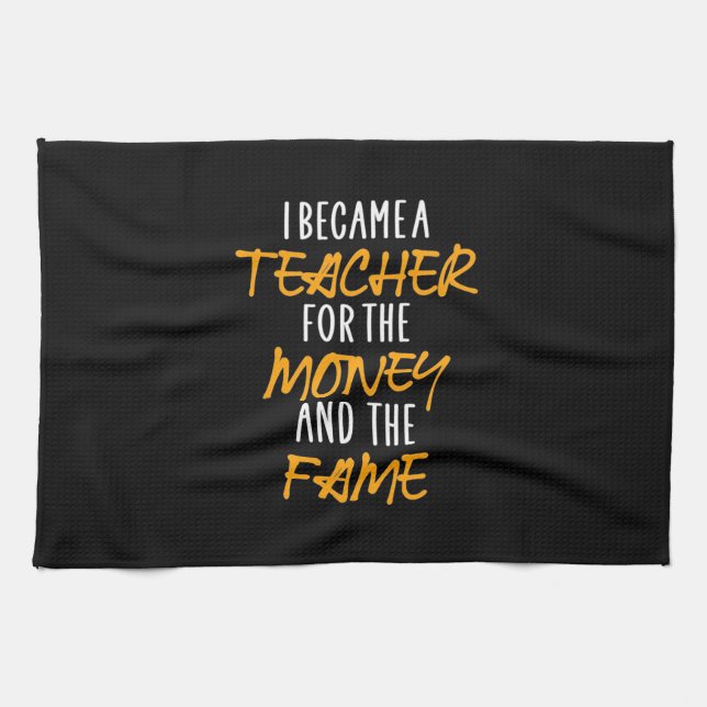 Geschenke Lehrer | Ich wurde Lehrerin für das Geld Geschirrtuch (Horizontal)