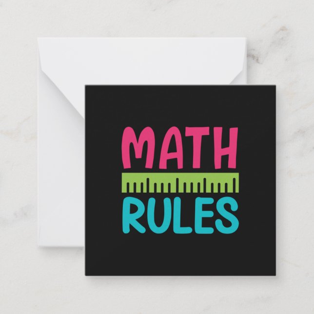 Geschenke Lehrer | Math Rules Mitteilungskarte (Vorderseite)