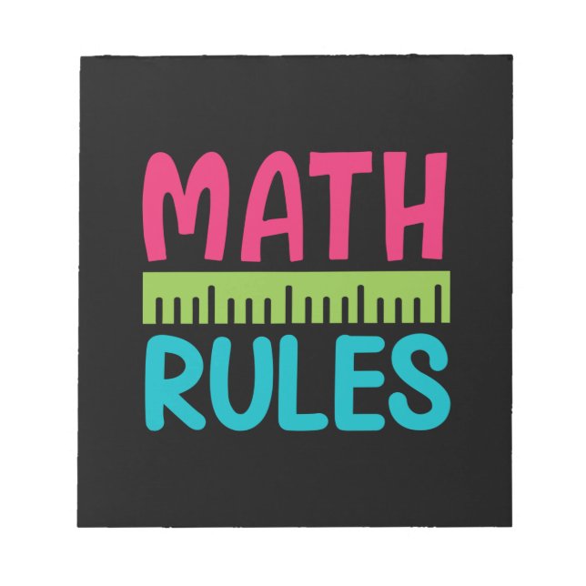 Geschenke Lehrer | Math Rules Notizblock (Vorderseite)