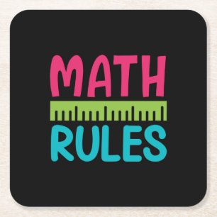 Geschenke Lehrer Math Rules Rechteckiger Pappuntersetzer