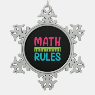 Geschenke Lehrer Math Rules Schneeflocken Zinn-Ornament