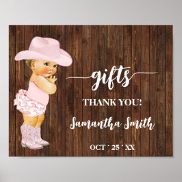 Geschenke Little Pink Cowgirl Western Baby Dusche  Poster