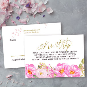 Geschenke ohne Verpackung Gold Kalligrafie Rosa Fl Begleitkarte