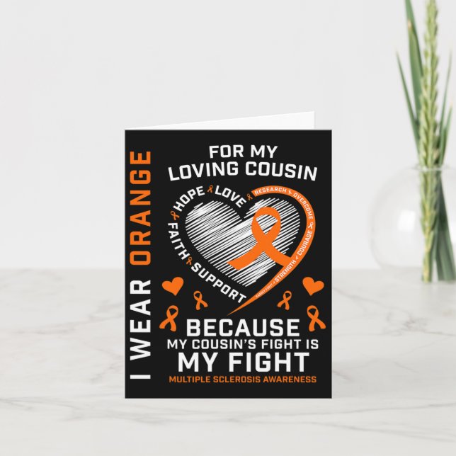 Geschenke Orange Fighter Cousin Multiple Sklerose  Karte (Vorderseite)