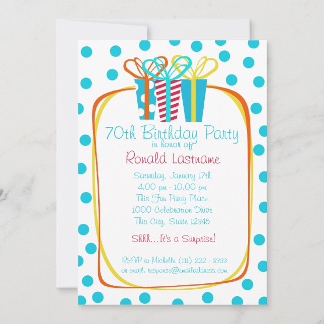 Geschenke Party Einladung (Vorderseite)