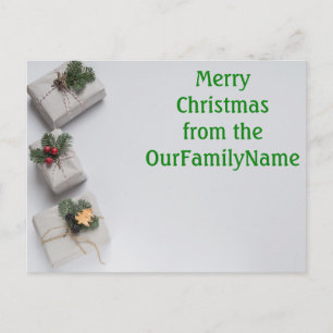Geschenke präsentiert White Christmas Customize Po Postkarte