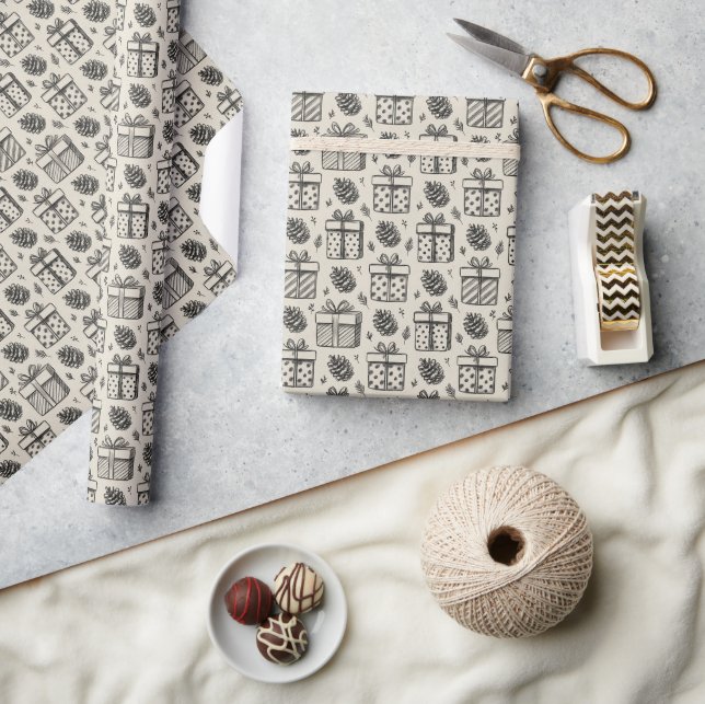 Geschenke & Tannenzapfen-Verpackungspapier Geschenkpapier (Kunsthandwerk)