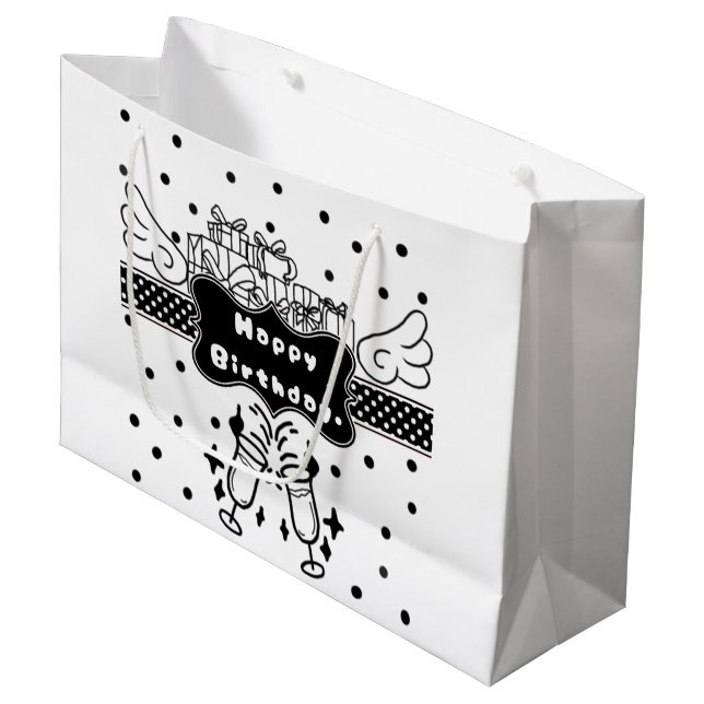 Geschenke Tasche für deinen Lieben. Große Geschenktüte (Vorderseite Schrägansicht)