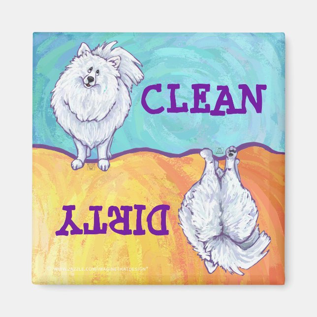 Geschenke und Accessoires aus weißem Spitz Magnet (Vorne)