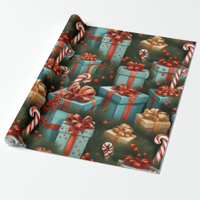 Geschenke und Bonbons Geschenkpapier (Ungerollt)