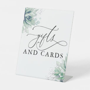 Geschenke und Card Succulents Grüne Wedding Pedest Sockelschild