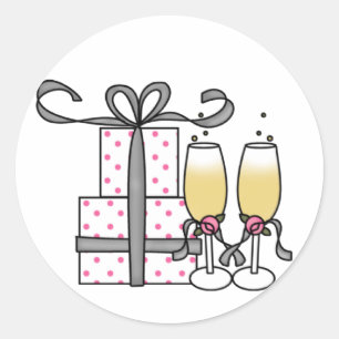 Geschenke und Champagner-Sticker Runder Aufkleber