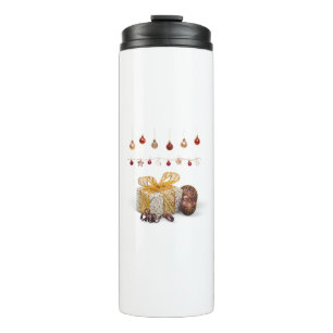 Geschenke und Christbaumkugeln Thermosbecher