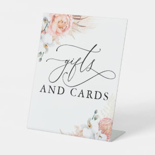 Geschenke und Karten Rosa Pampas Gras Schild