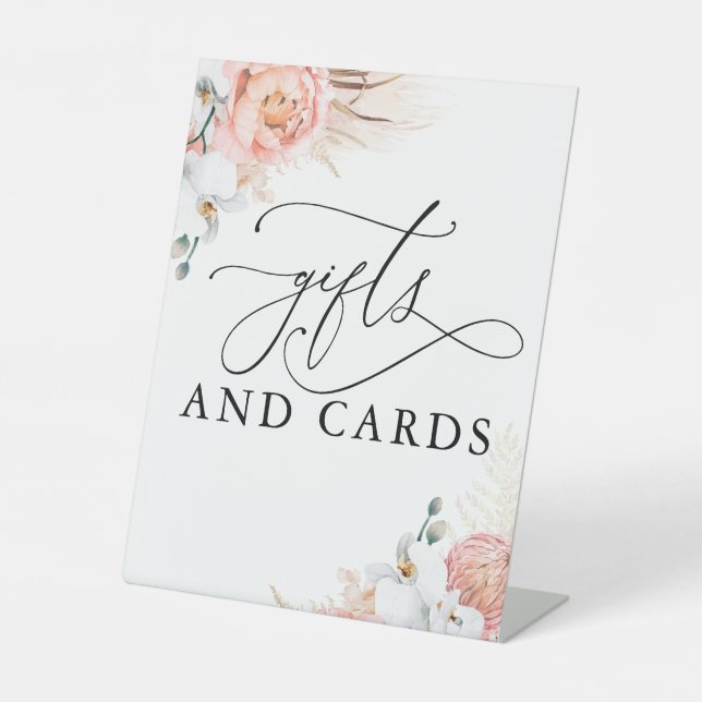 Geschenke und Karten Rosa Pampas Gras Schild (Vorderseite)