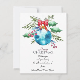 Geschenke und Segnungen flache Weihnachtskarte Feiertagskarte