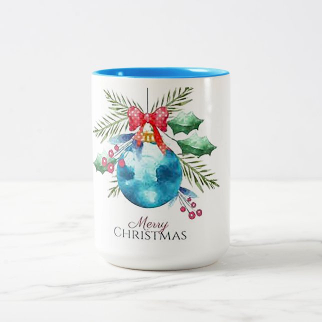 Geschenke und Segnungen Zwei-Tonnen Weihnachten-Ta Zweifarbige Tasse (Mittel)