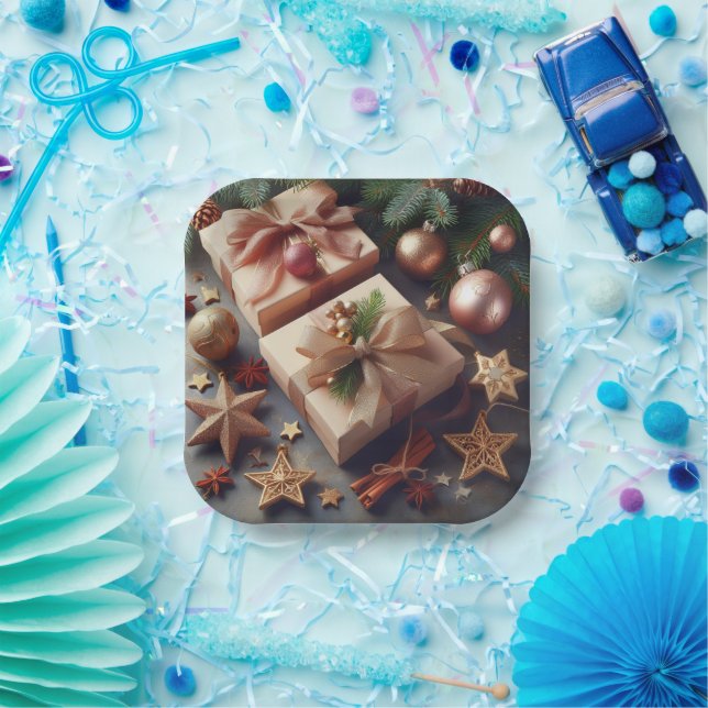 Geschenke und Weihnachtsschmuck Pappteller (Party)