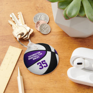 Geschenke unter 10 für Basketballmannschaft lila s Schlüsselanhänger