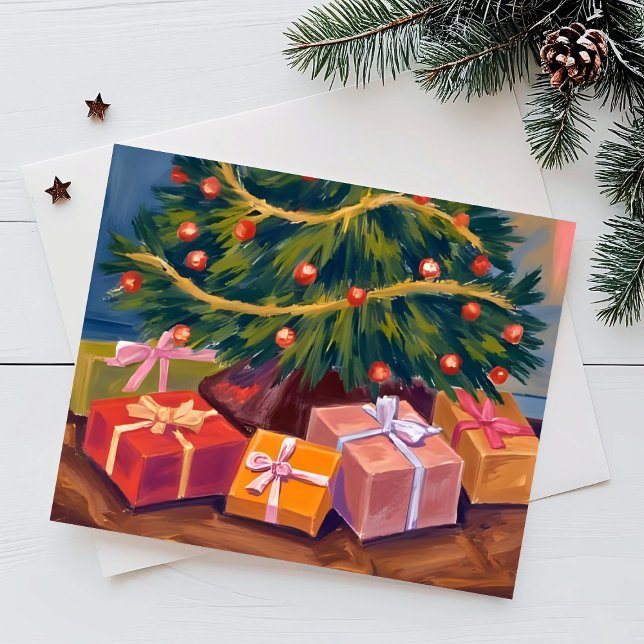 Geschenke unter dem Baum | Weihnachtskarte Feiertagskarte (Von Creator hochgeladen)