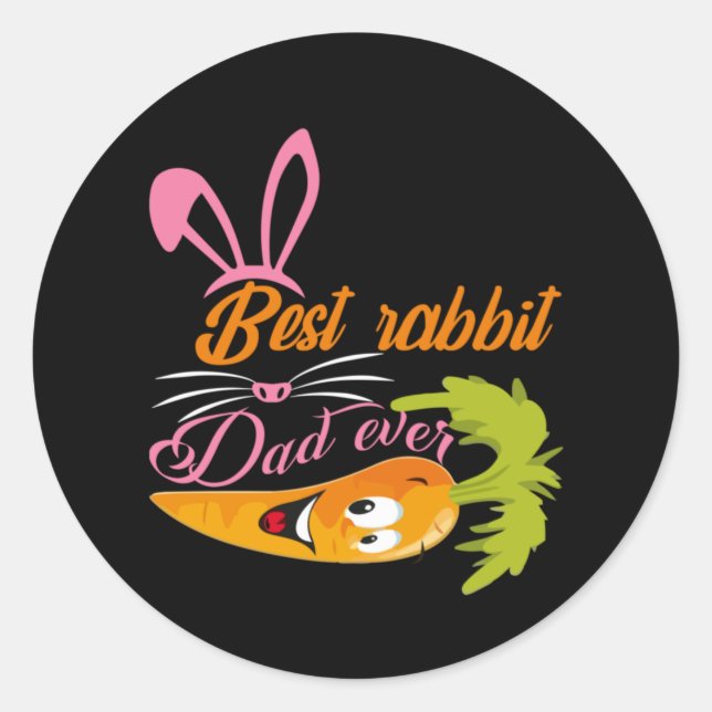 Geschenke Vater | Bester Rabbit Vater je Runder Aufkleber (Vorderseite)
