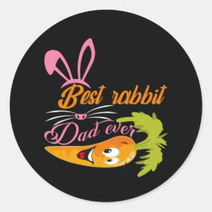 Geschenke Vater   Bester Rabbit Vater je Runder Aufkleber