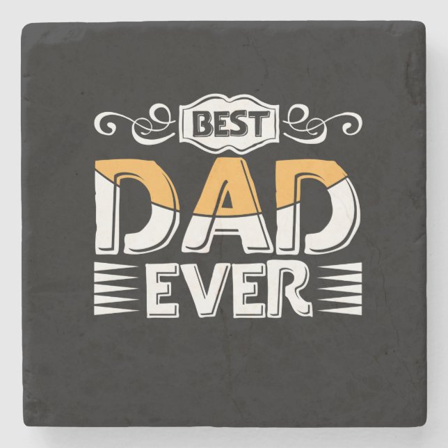 Geschenke Vater | Bester Vater je Steinuntersetzer (Vorderseite)