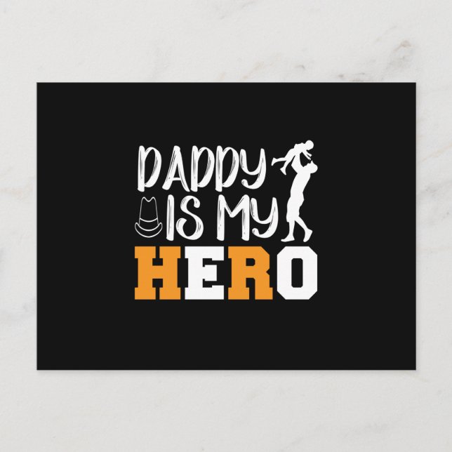Geschenke Vater | Daddy ist mein Held Postkarte (Vorderseite)