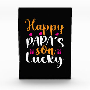 Geschenke Vater Happy Papas Sohn Lucky Fotoblock