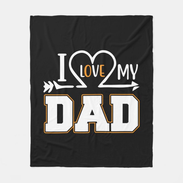 Geschenke Vater | I Liebe Mein Vater Fleecedecke (Vorderseite)
