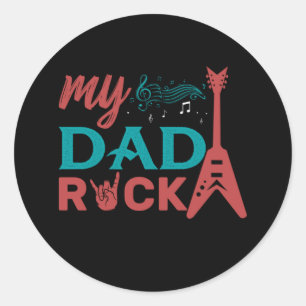 Geschenke Vater Mein Vater Rock Runder Aufkleber