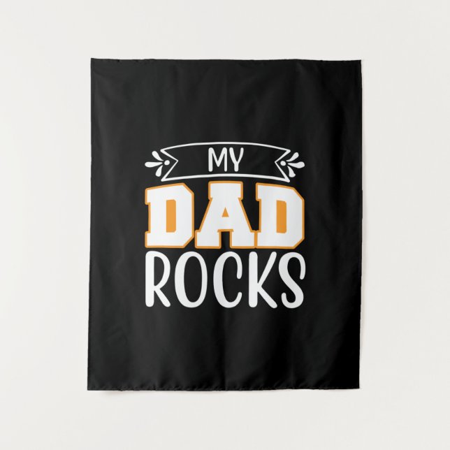 Geschenke Vater | Mein Vater Rocks Wandteppich (Vorderseite)