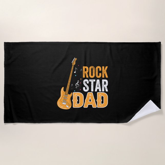 Geschenke Vater | Rock Star Vater Strandtuch (Vorderseite)
