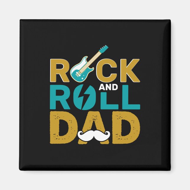 Geschenke Vater | Vater Rock and Roll Magnet (Vorne)