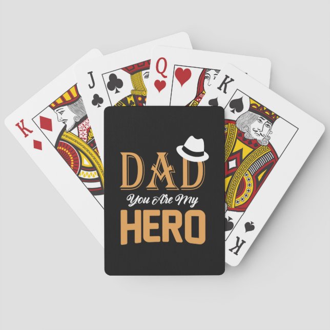 Geschenke Vater | Vater Sie sind mein Held Spielkarten (Rückseite)