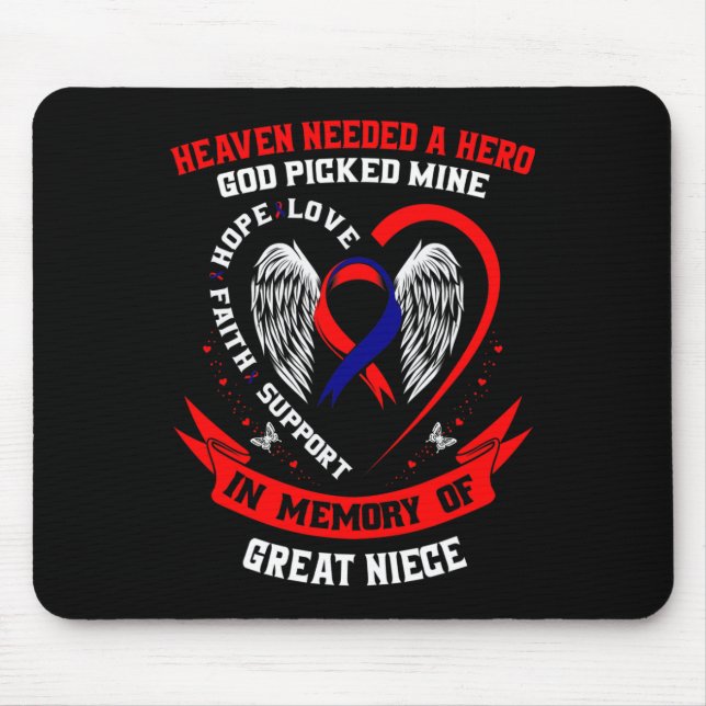 Geschenke Verlust Great Niece Herzerkrankung Bewus Mousepad (Vorne)