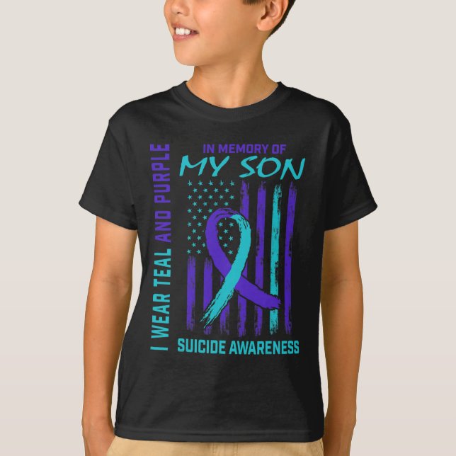 Geschenke Verlust Son Selbstmord Bewusstsein Ameri T-Shirt (Vorderseite)