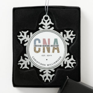 Geschenke von benutzerdefinierten CNA-zertifiziert Schneeflocken Zinn-Ornament