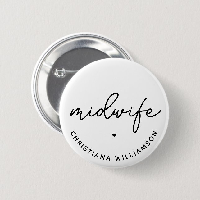 Geschenke von Custom Midfrau Appreciation Midwifer Button (Vorne & Hinten)