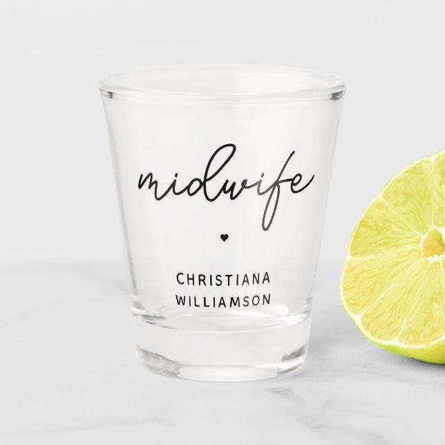 Geschenke von Custom Midfrau Appreciation Midwifer Schnapsglas (Vorderseite)