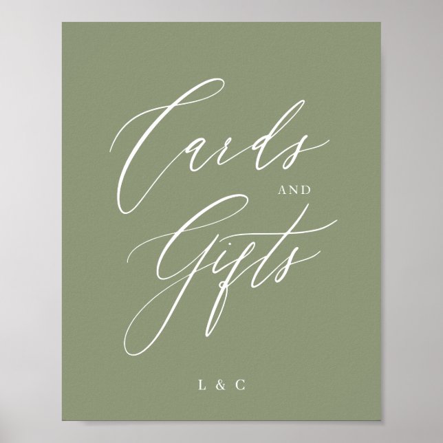 Geschenke von grünen formalen kalligraphischen Hoc Poster (Vorne)