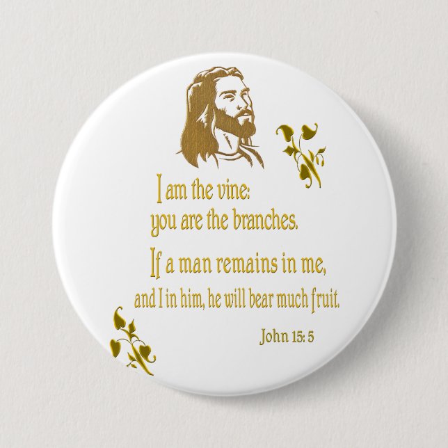 Geschenke von Johannes 15:5 Button (Vorderseite)