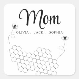 Geschenke von Kindernamensbiene Quadratischer Aufkleber