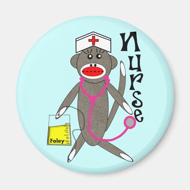 Geschenke von Nurse Sock Monkey Magnet (Vorne)